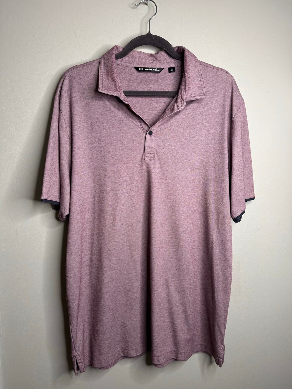 Travis Mathew Men’s Purple Short Sleeve Collared Golf Polo Shirt - Size XL